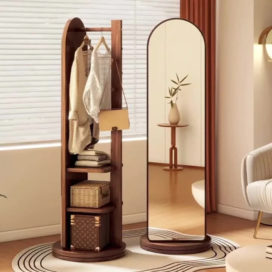 Rotating Mirror Coat Rack