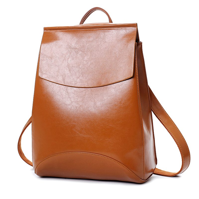 Minimalist Slim PU Leather Womens Backpack
