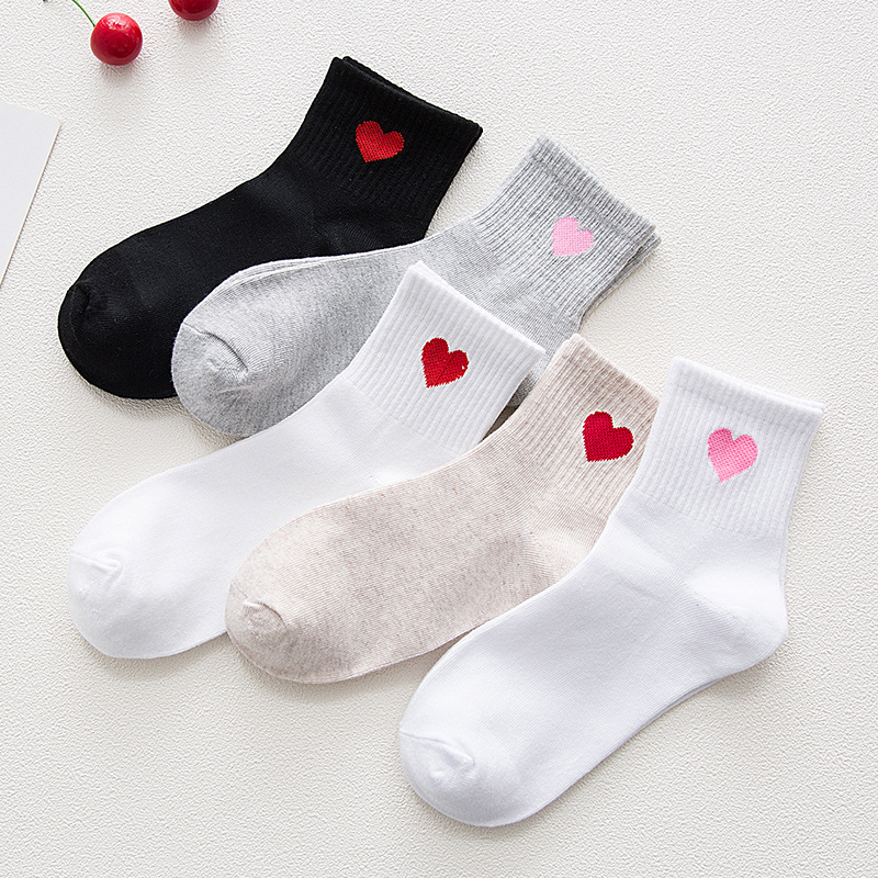 Heart Embroidered Socks