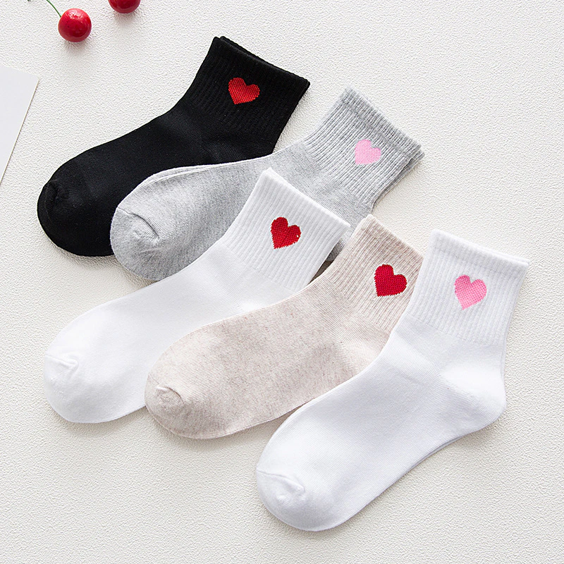 Heart Embroidered Socks