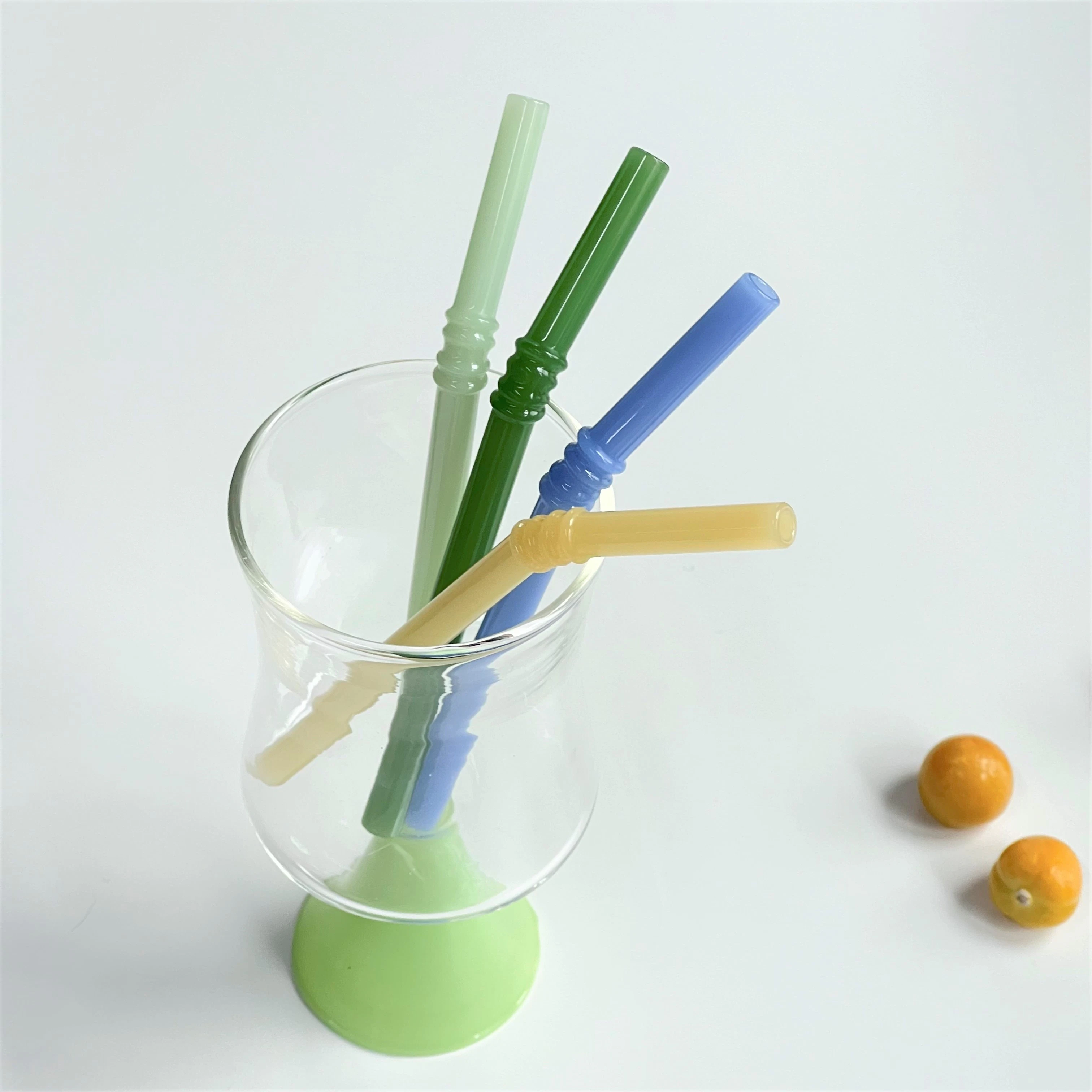Jade Glass Straw Set