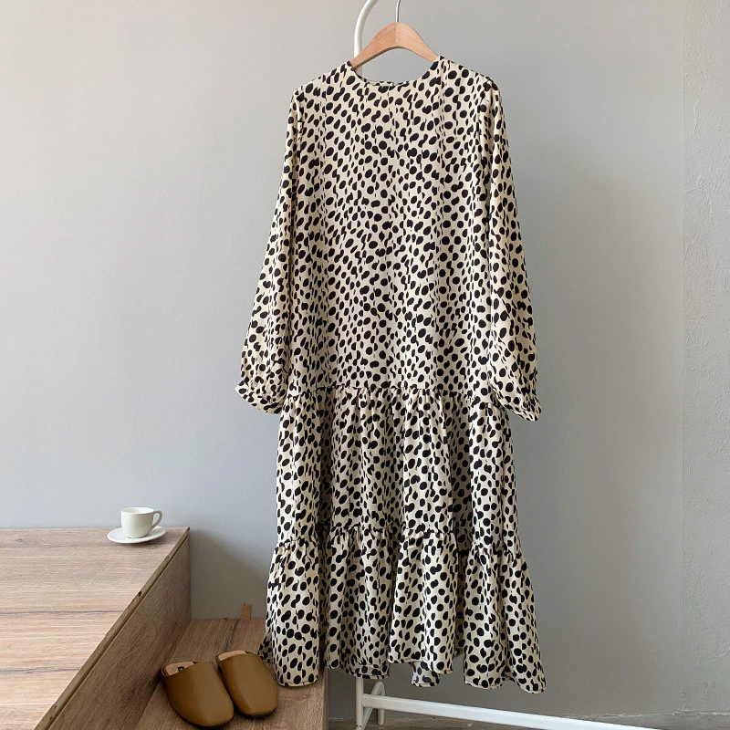 Dot Print Chiffon Dress
