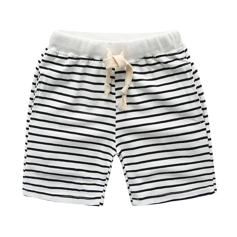 Navy Striped Kids Shorts