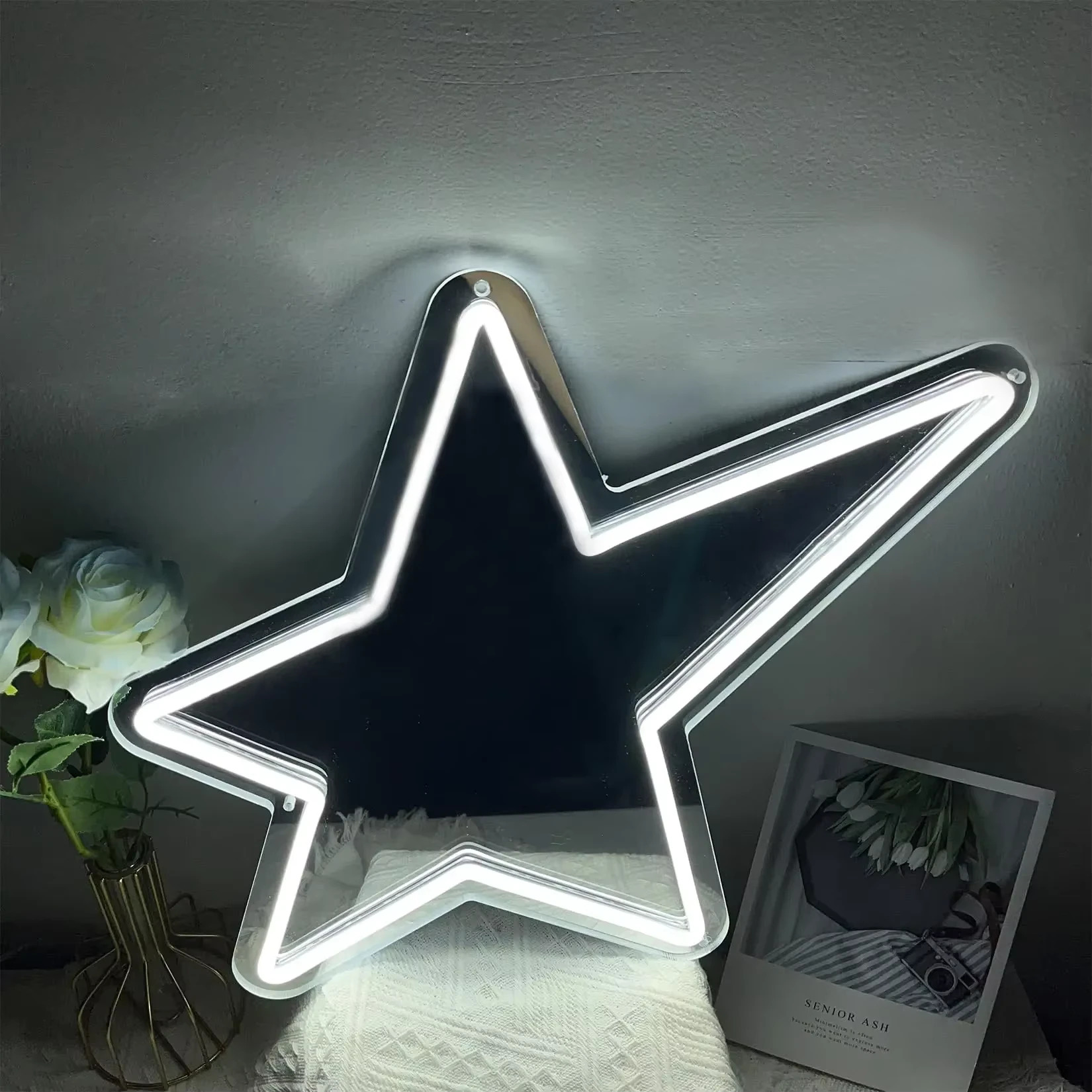Neon Star Mirror