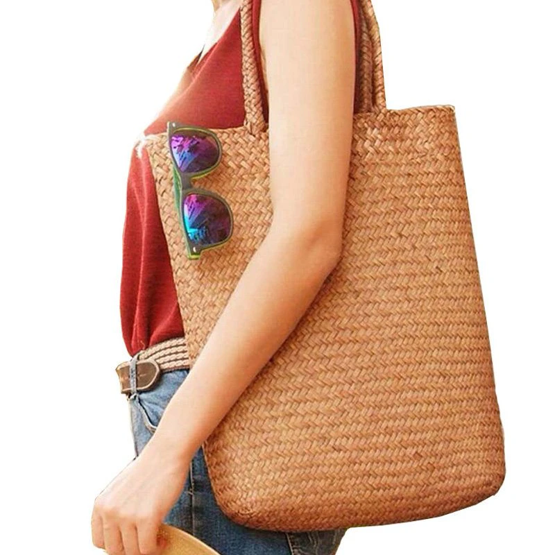 Womens Straw Messenger Bag