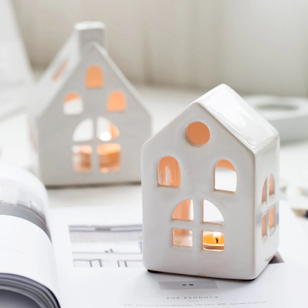 Ceramic House Candle Holders