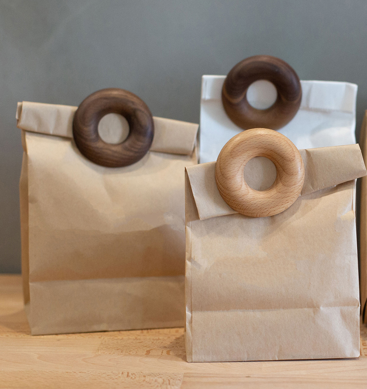 Wood Donut Bag Clips
