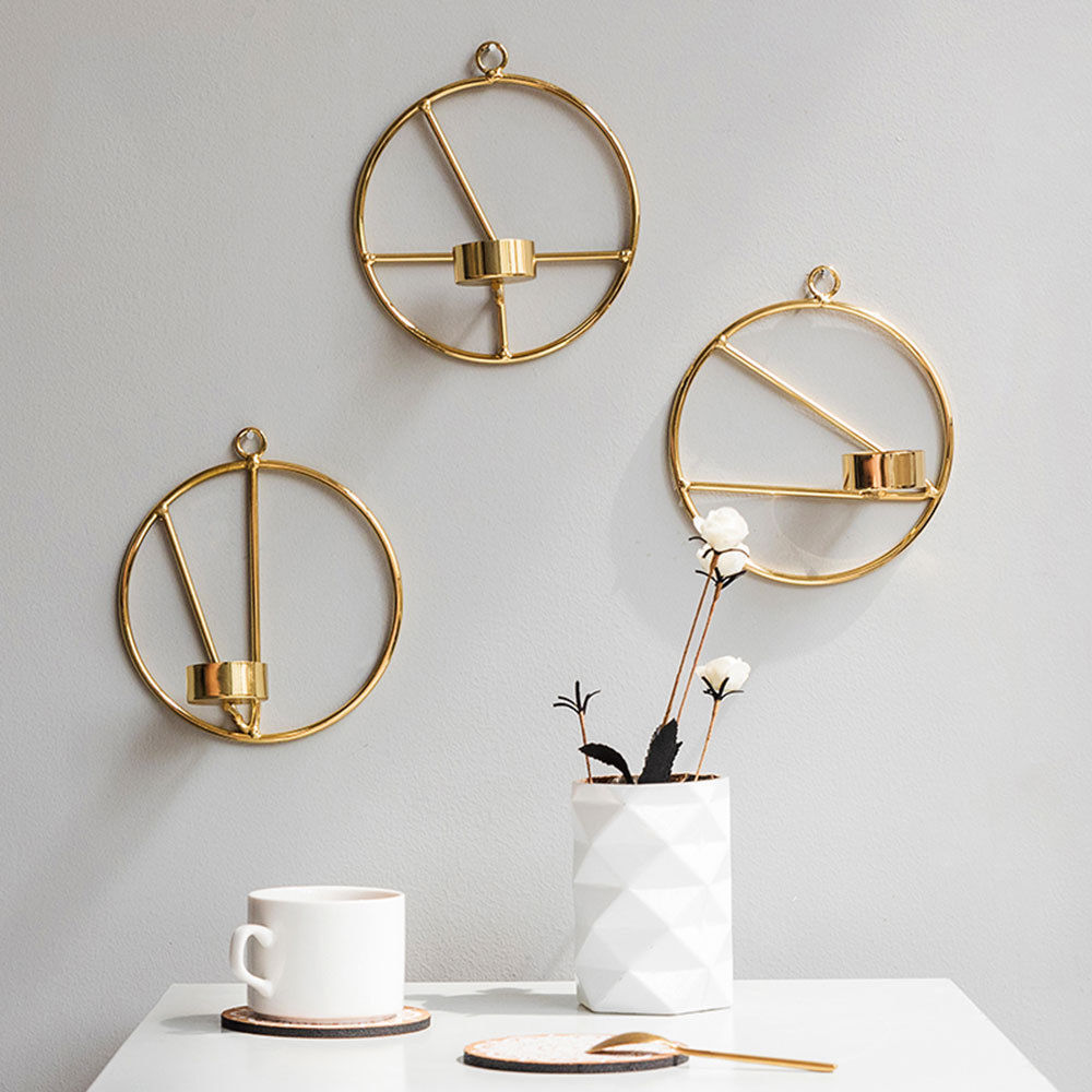 Gold Geometric Wall Candle Holder
