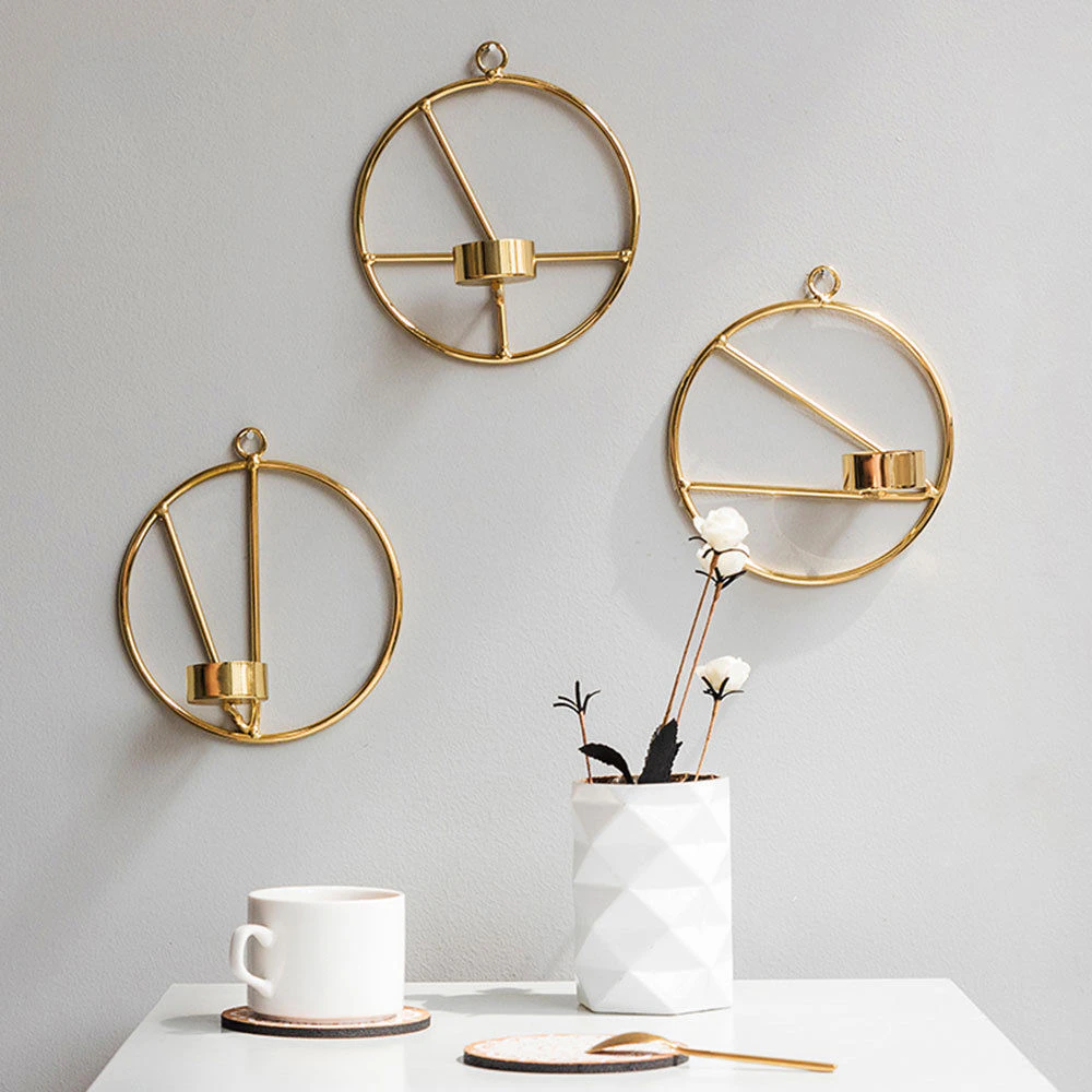 Gold Geometric Wall Candle Holder