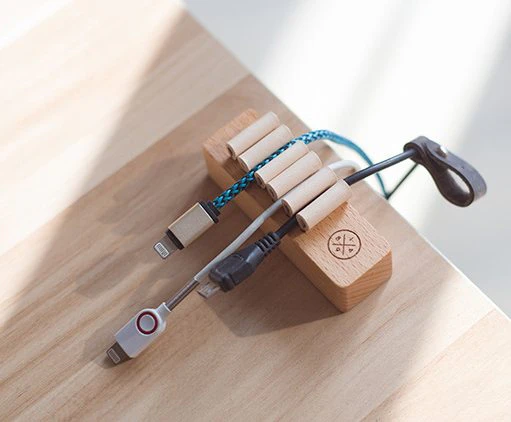Wooden Desktop Cable Organizer