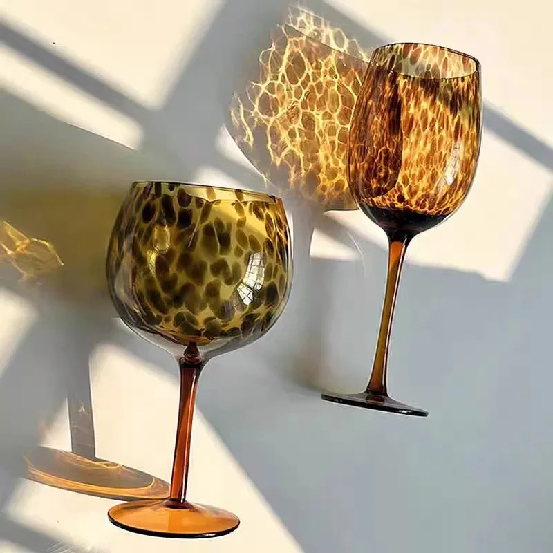 Vintage Leopard Wine Glass