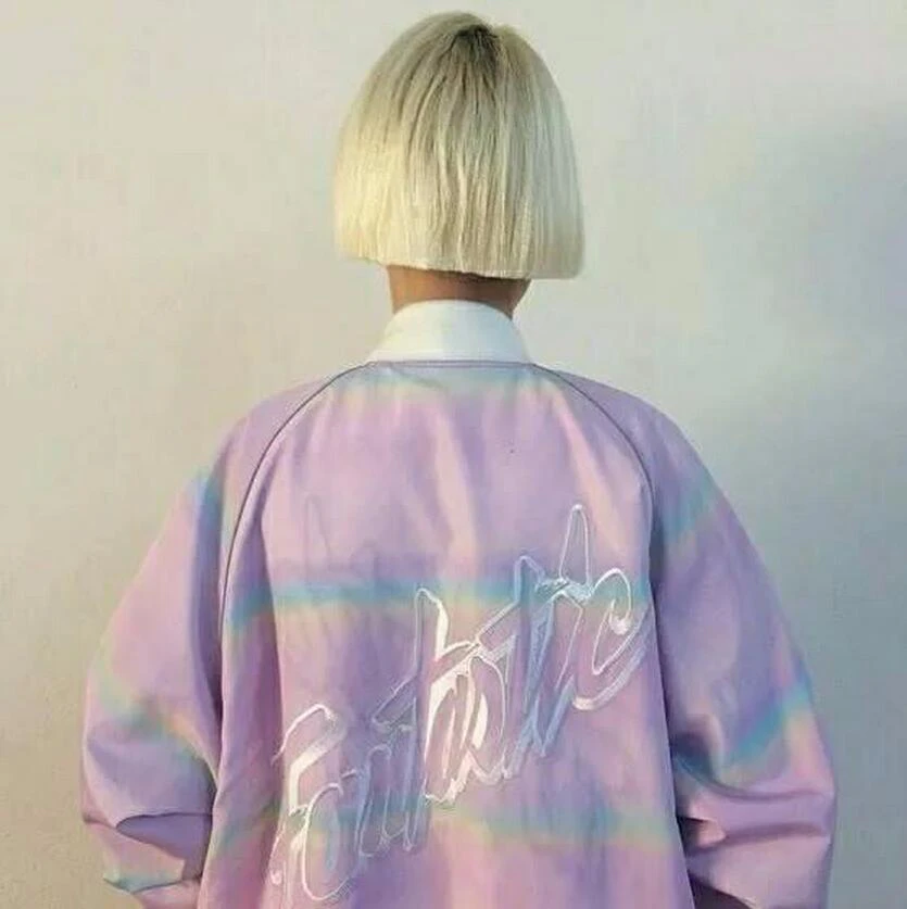 Rainbow Gradient Embroidered Womens Jacket