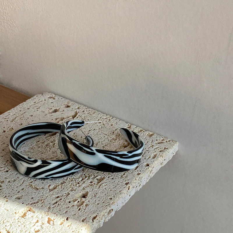 Zebra Hoop Earrings