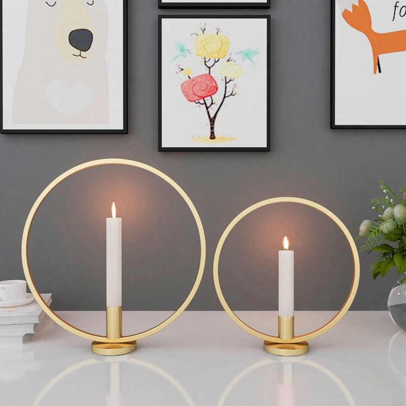 Gold Hoop Candle Holder