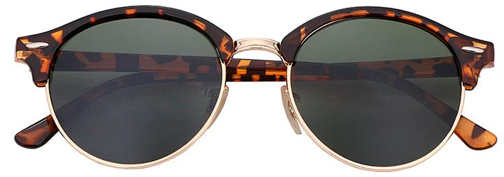 Vintage Leopard Gold Semi-Rimless Sunglasses