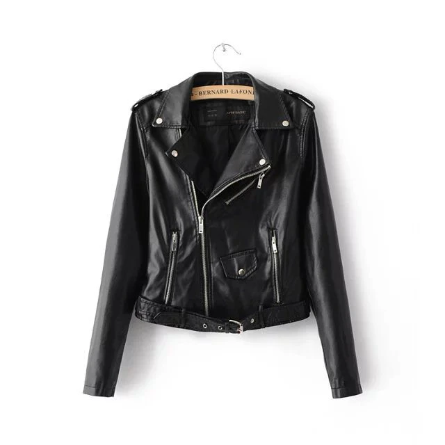 Women's Slim Leather Motorcycle Jacket