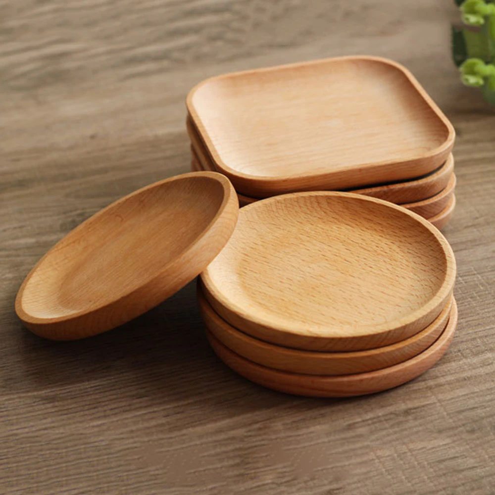 Square Wooden Plates