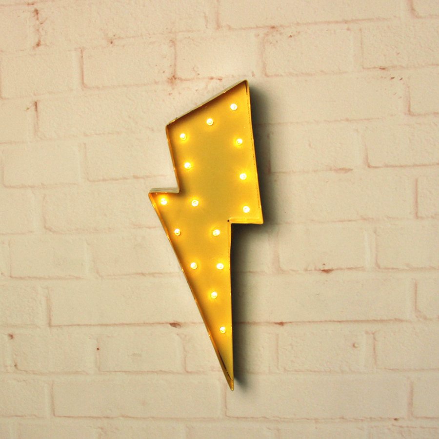 LED Lightning Bolt Marquee Lamp