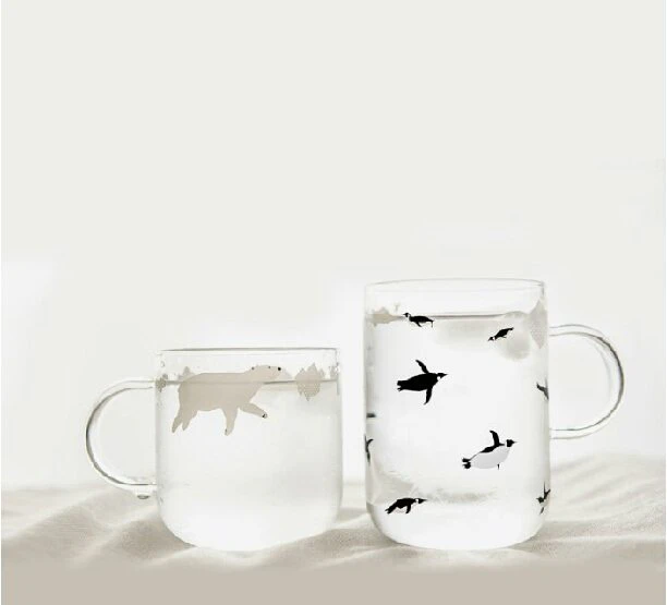 Frosted Glass Arctic Animal Mugs