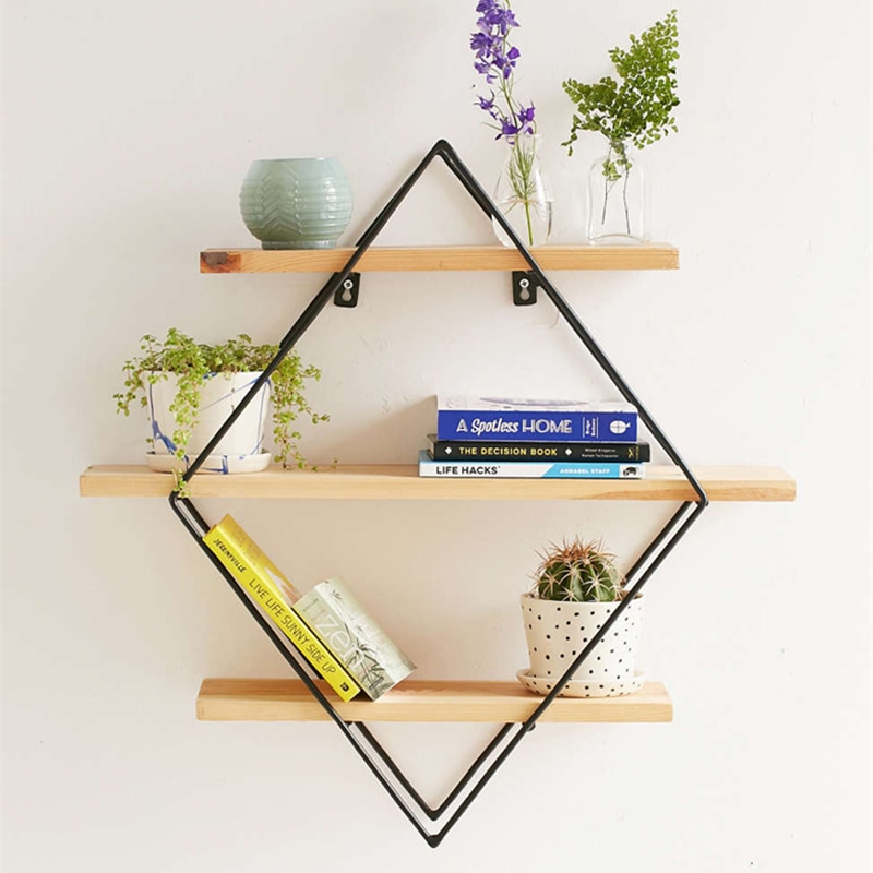 Geometric Wooden Shelf