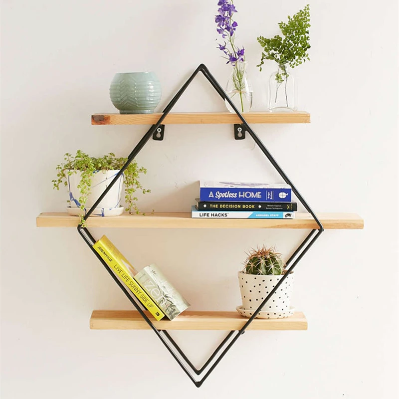 Geometric Wooden Shelf