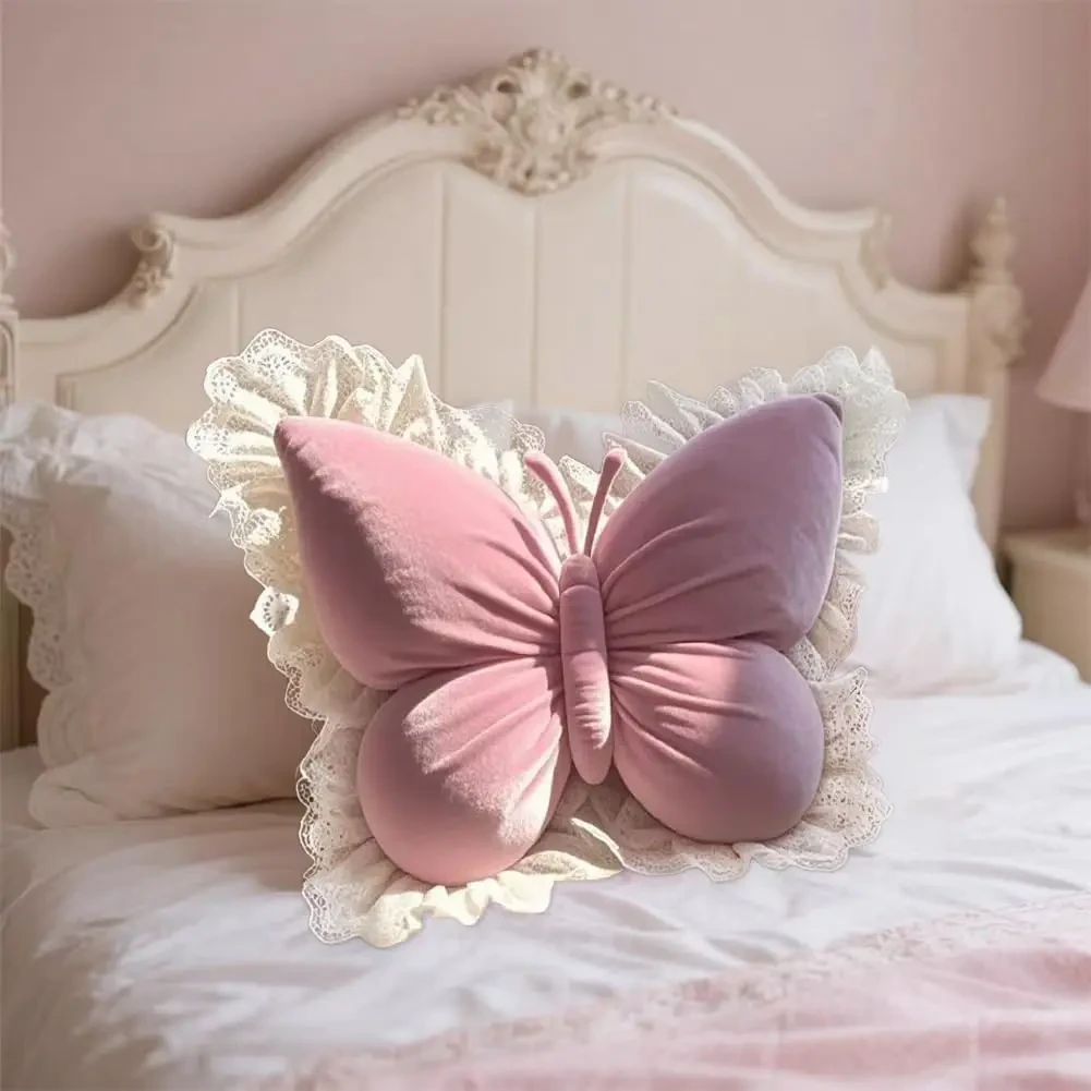 Lace Butterfly Cushion