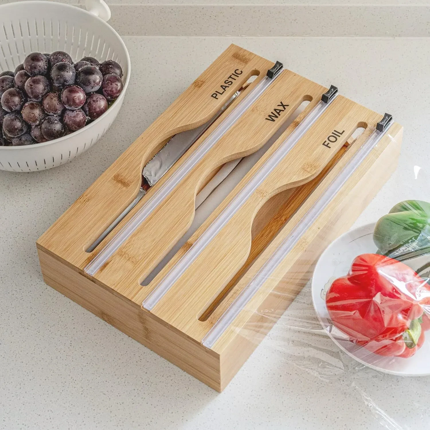 Bamboo Food Wrap Dispenser