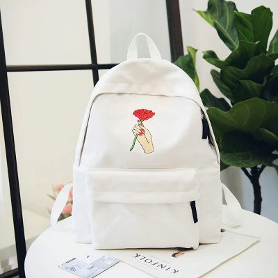 Rose Embroidered Backpack