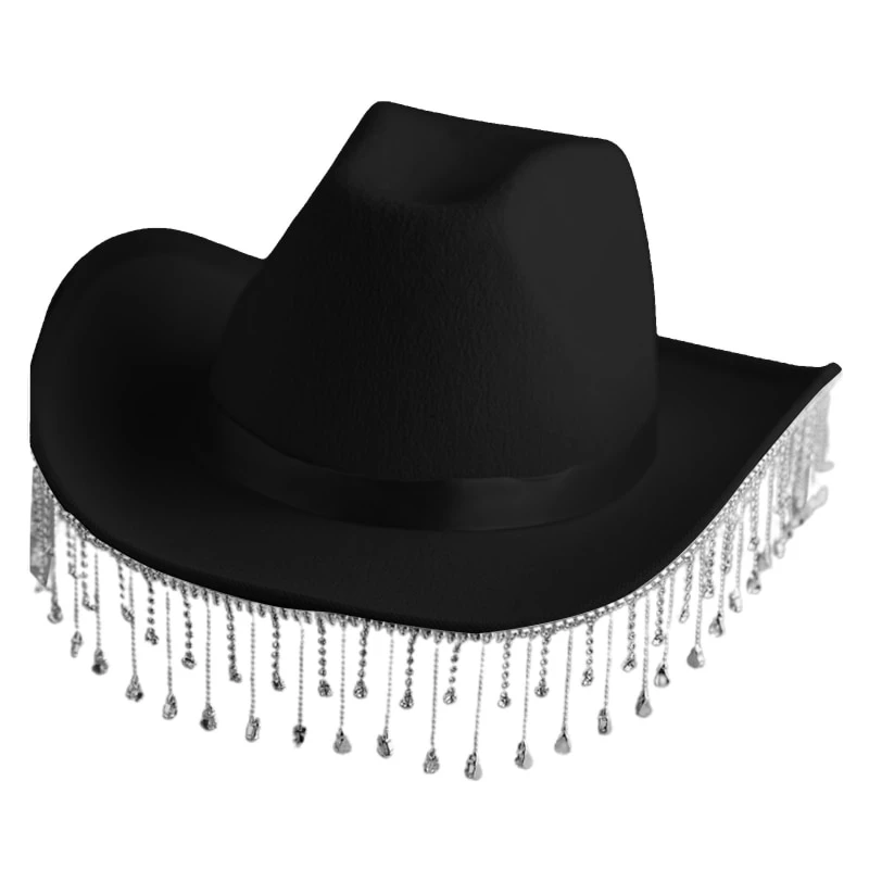 Rhinestone Fringe Cowboy Hat