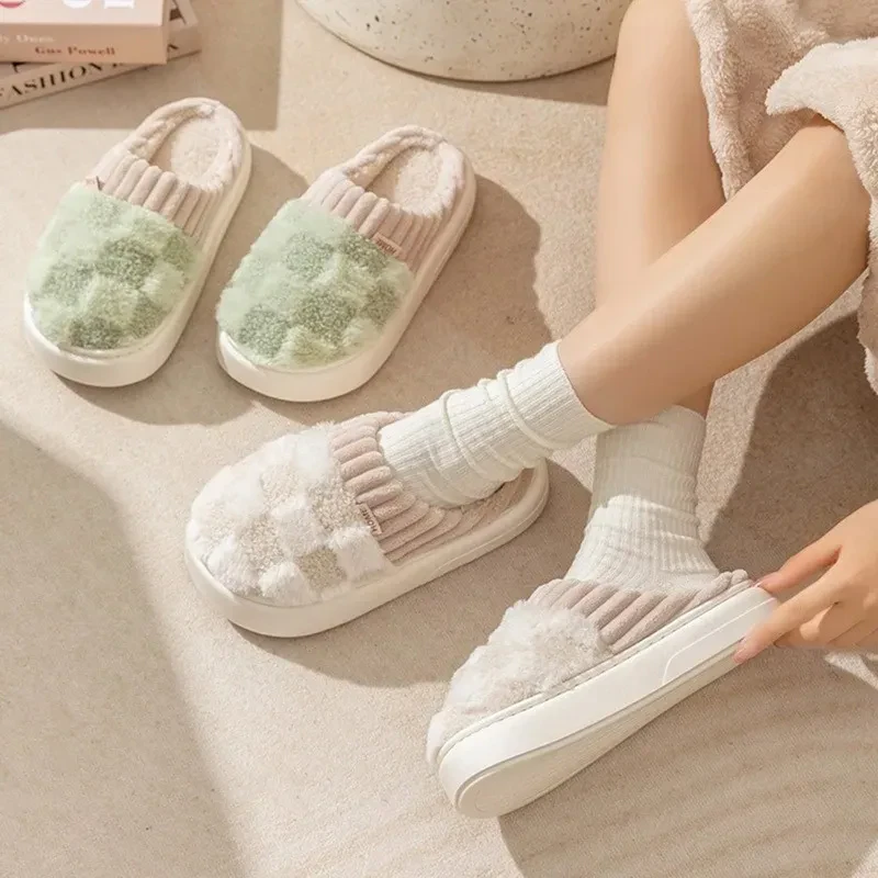 Soft Checkered Slippers