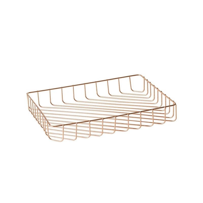 Rose Gold Wire Table Organiser Tray