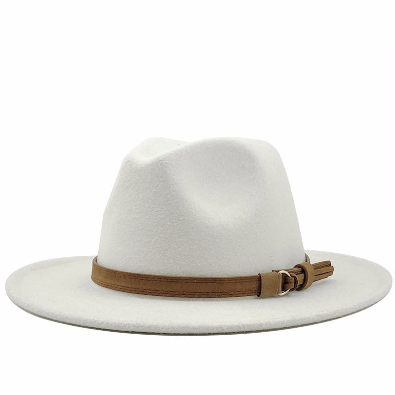 Felt Wide Brimmed Fedora Hat