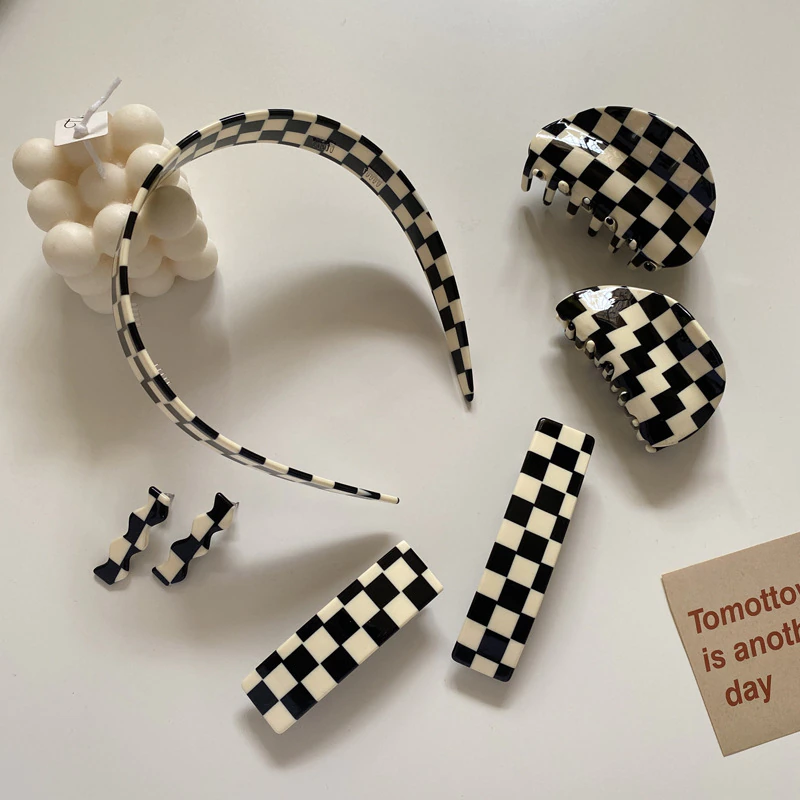 Checkerboard Hair Clips