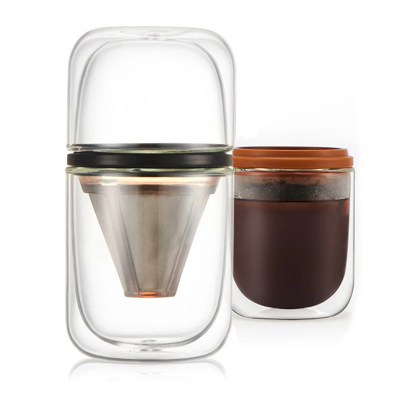 Portable Glass Coffee Pour-Over Brew Cup