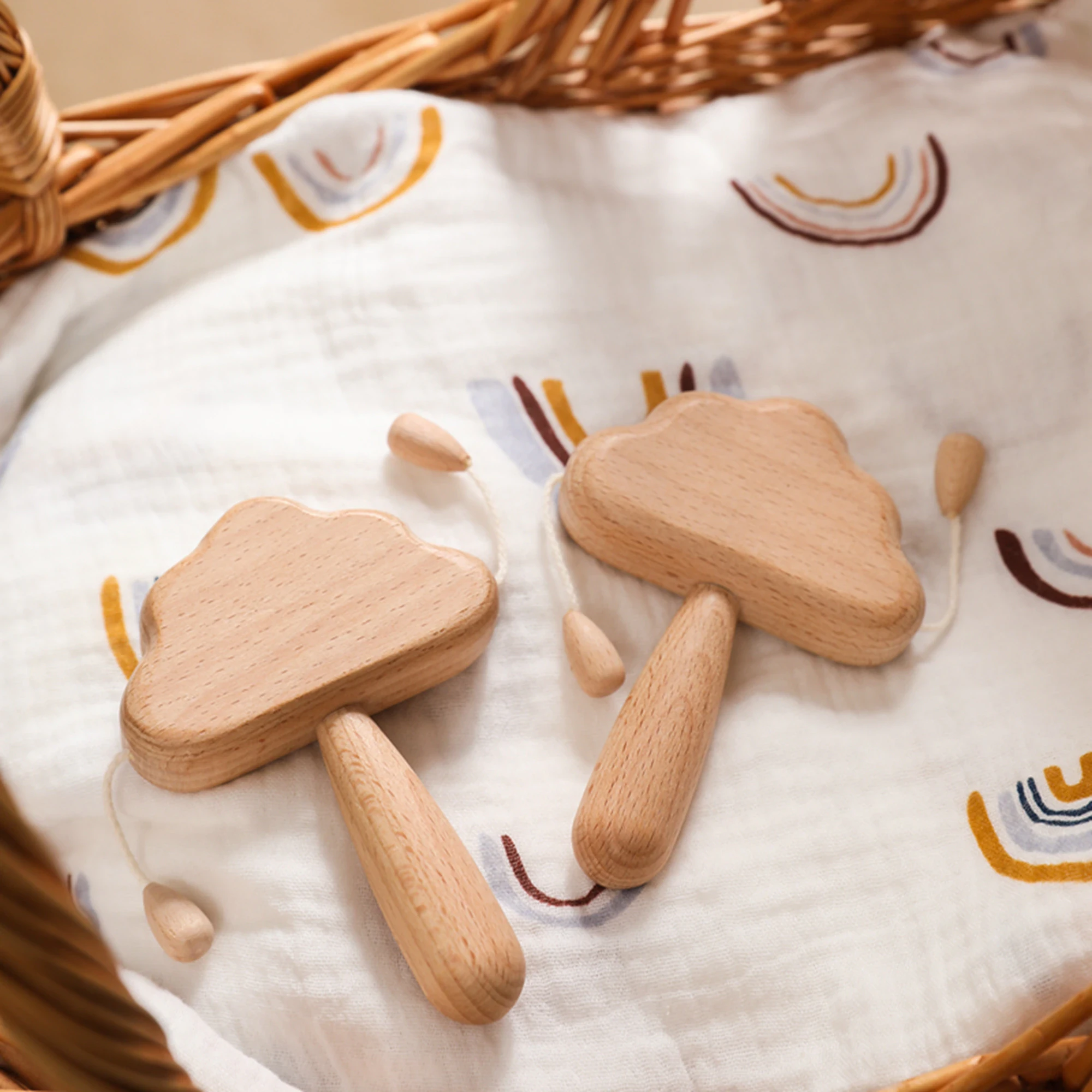 Wooden Cloud Baby Rattle