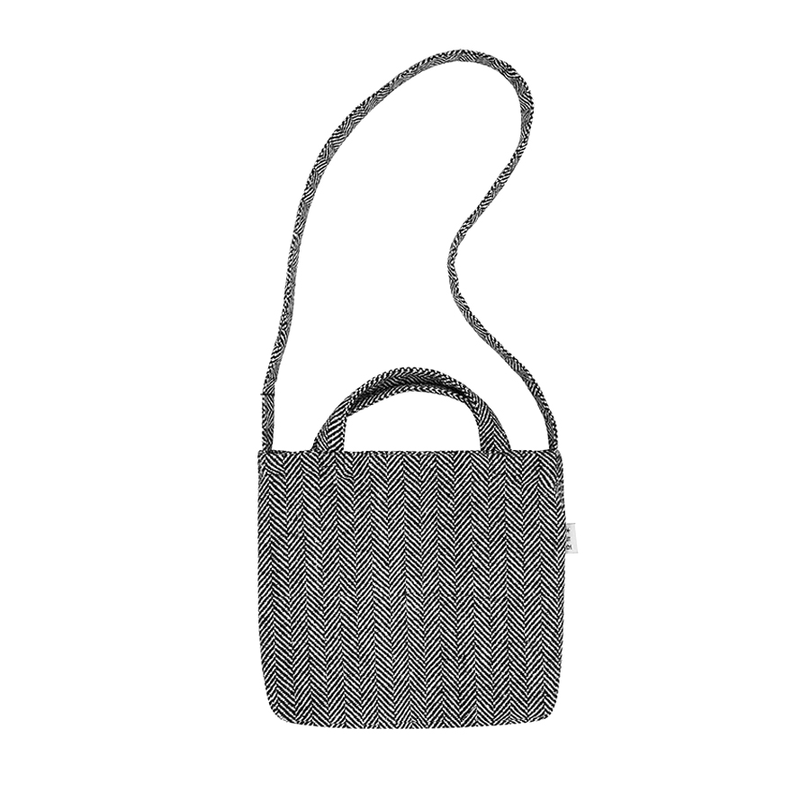 Herringbone Fabric Messenger Bag