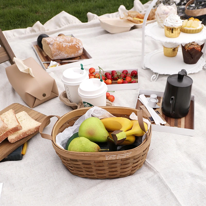 Woven Picnic Fruit Basket