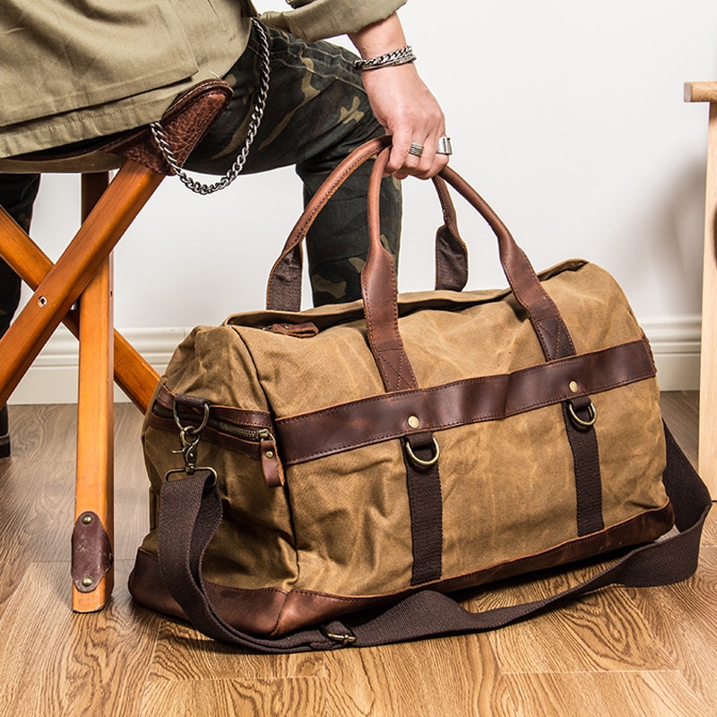 Canvas Leather Weekender Bag