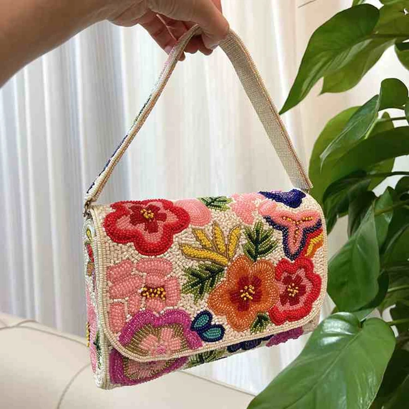 Floral Beaded Bag