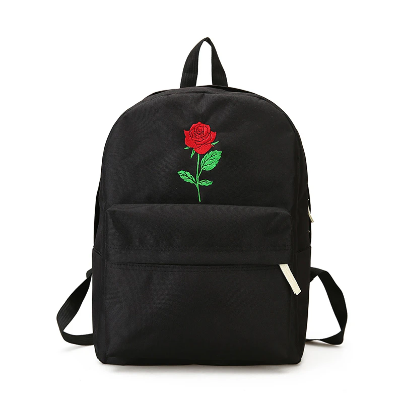 Rose Embroidered Backpack