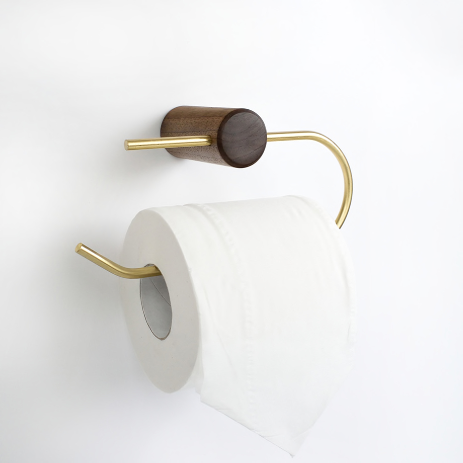 Copper Wood Toilet Roll Holder