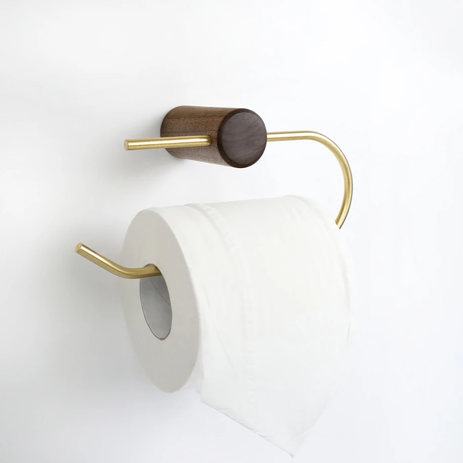 Copper Wood Toilet Roll Holder