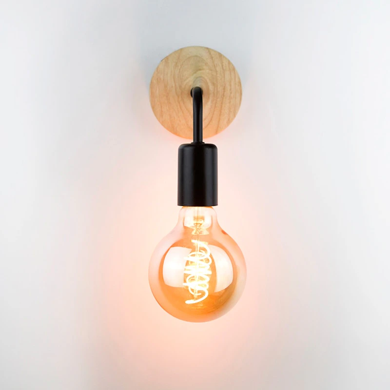 Wood Hanging Wall Light Fitting