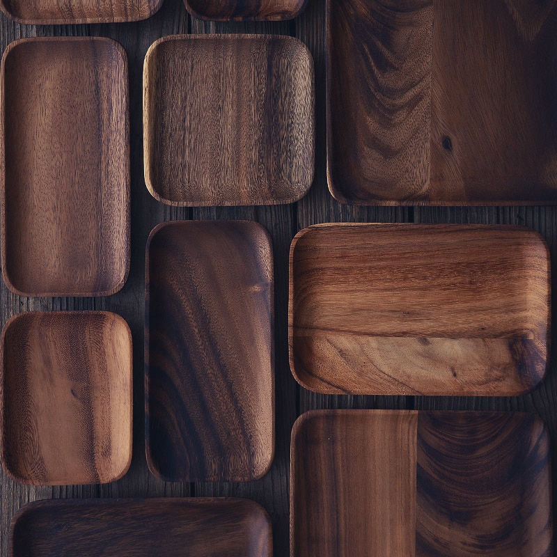 Square Acacia Wood Serving Plate