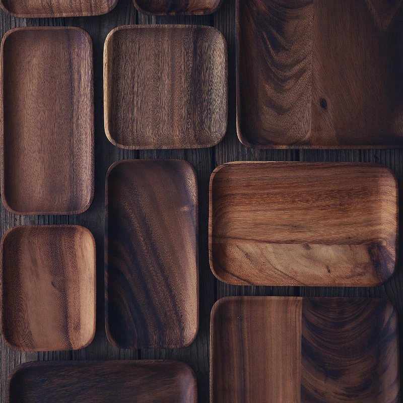 Square Acacia Wood Serving Plate