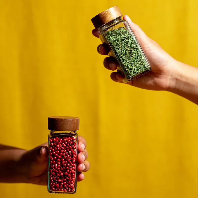 Acacia Wood Spice Jars