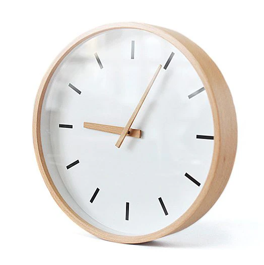 White Wooden Round Wall Clock