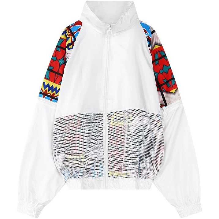 Pattern Bomber Windbreaker Jacket
