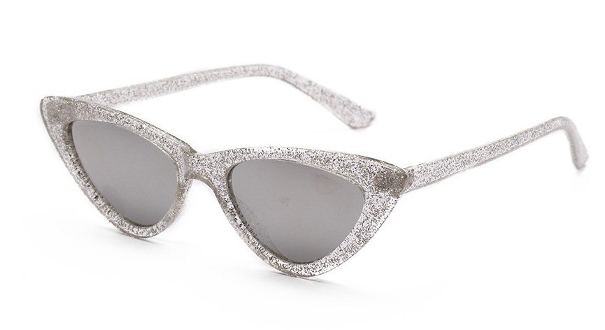 Silver Glitter Cat Eye Sunglasses