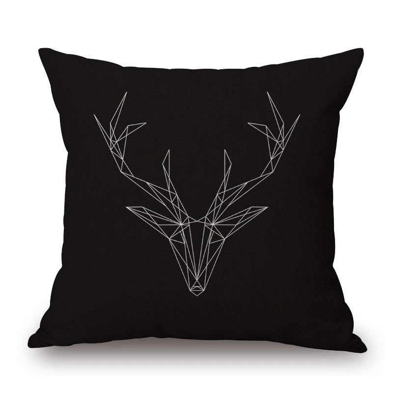 Geometric Deer Throw Pillow